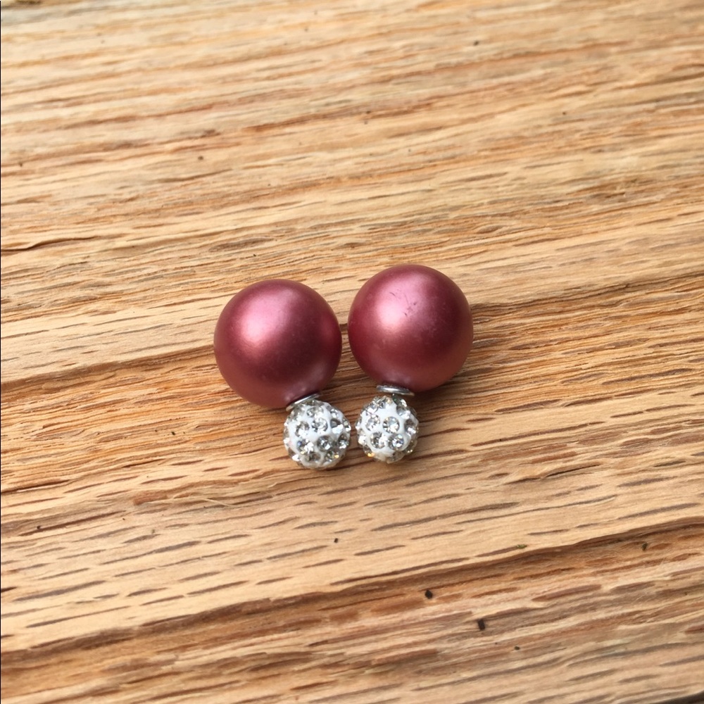 Cranberry Diamond‎ Earring Set